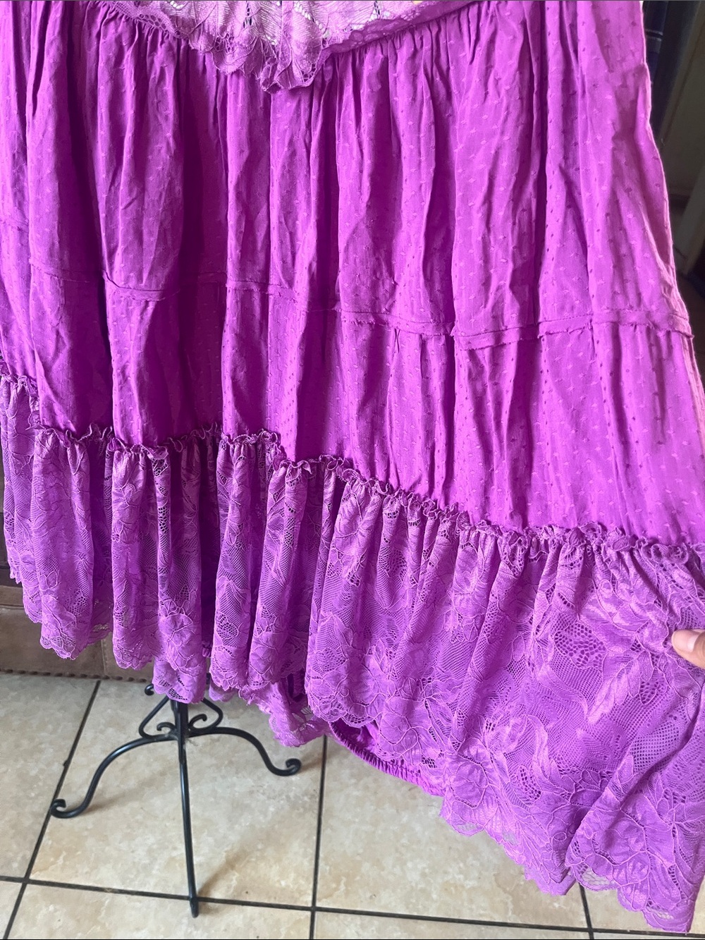 Free People Purple Backless Tiered Romper - Picture 4 of 7